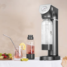 BerlingerHaus Wassersprudler Matt Anthrazit - Barometer - Inklusive 2 Flaschen