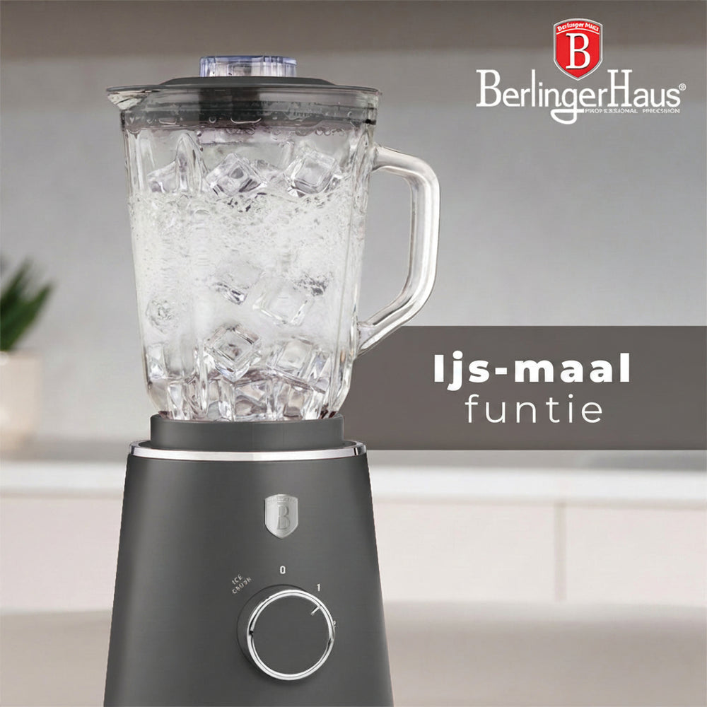 BerlingerHaus Standmixer Matt Anthrazit - Glaskrug - 1,5 Liter - 1000W
