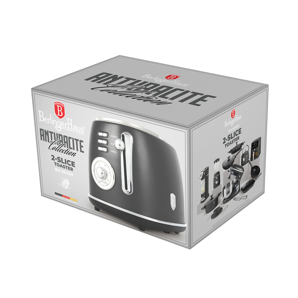 BerlingerHaus Toaster Mat Anthrazit - 2 Schlitze - 850 W