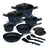 BerlingerHaus Topfset Matt Blau 11-teilig - Kochtopf ø 20, 24, 28 cm, Bratpfanne ø 24, 28 cm & Stielkasserolle ø 16 cm - Geeignet für alle Wärmequellen