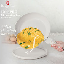 BerlingerHaus Topfset Matt Creme 11-Teilig - Kochtöpfe ø 20, 24, 28 cm, Bratpfannen ø 24, 28 cm & Stielkasserolle ø 16 cm - Geeignet für alle Wärmequellen