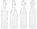 Cookinglife Bügelflaschen Glas 1 L - 4er spülmaschinenfest klar - Dots&Lines