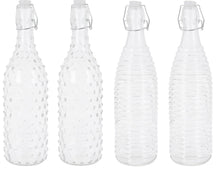 Cookinglife Bügelflaschen Glas 1 L - 4er spülmaschinenfest klar - Dots&Lines