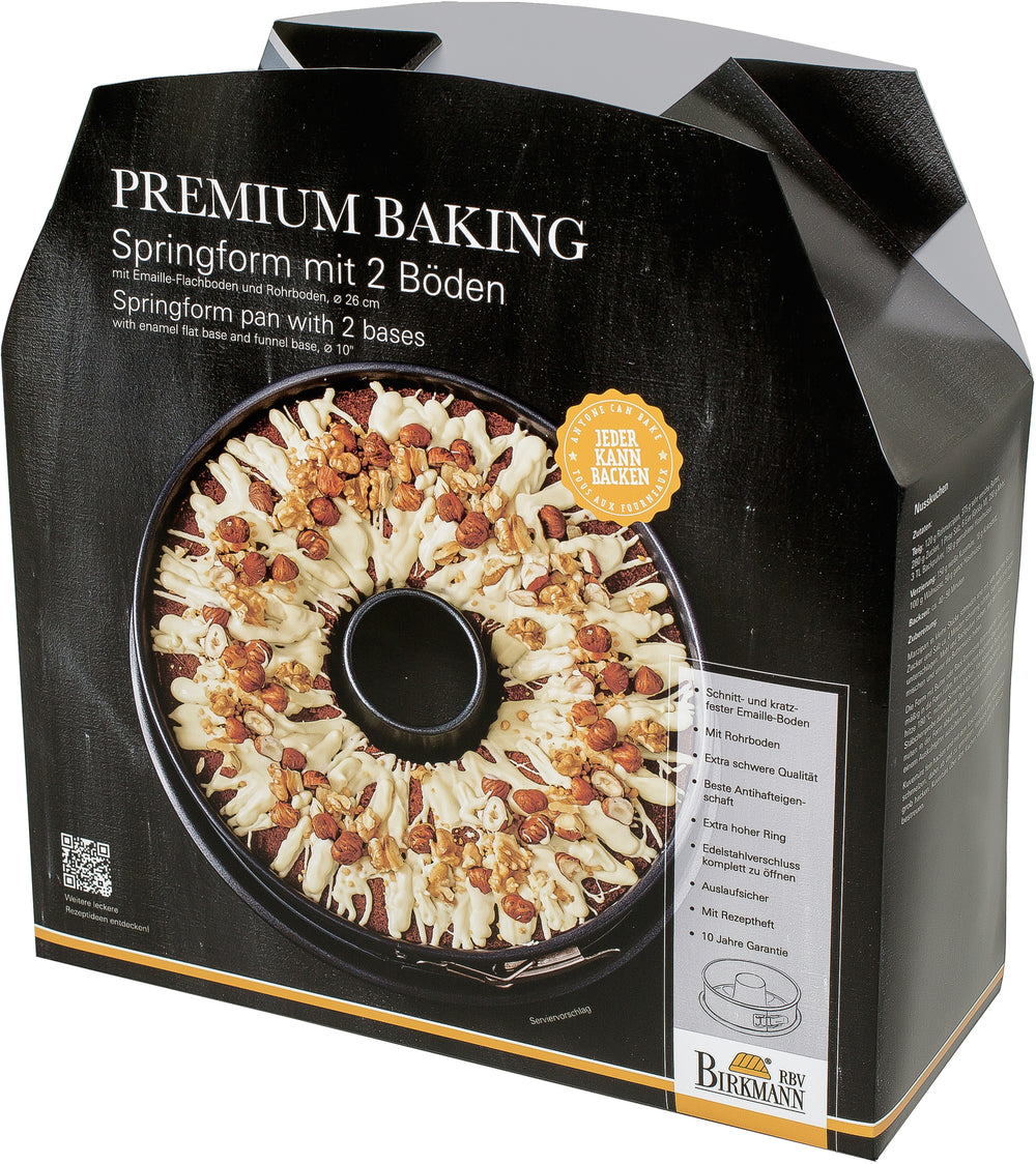 Birkmann Premium Backspringform mit 2 Böden - Emaillierter Boden - PFOA-frei - ø 26 cm