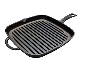 Blackwell Grillpfanne aus Gusseisen 26 x 26 cm – ohne Antihaftbeschichtung – geeignet für alle Herdarten