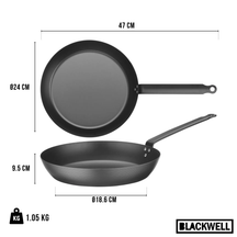 Blackwell Bratpfannenset Carbonstahl Ø 24 und 28 cm – geeignet für alle Wärmequellen – ohne Antihaftbeschichtung