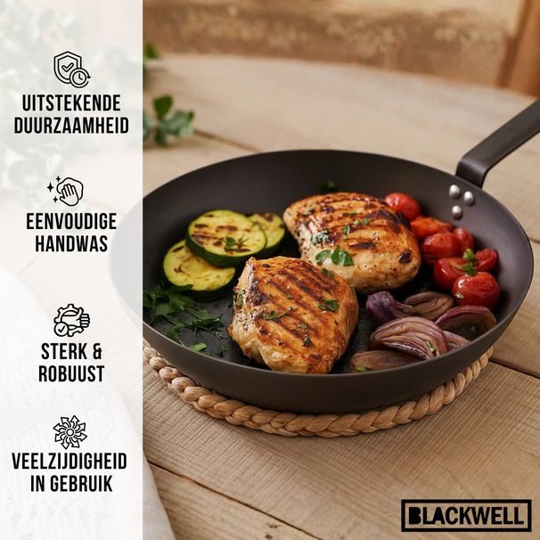 Blackwell Bratpfanne Carbonstahl Ø 28 cm – ohne Antihaftbeschichtung