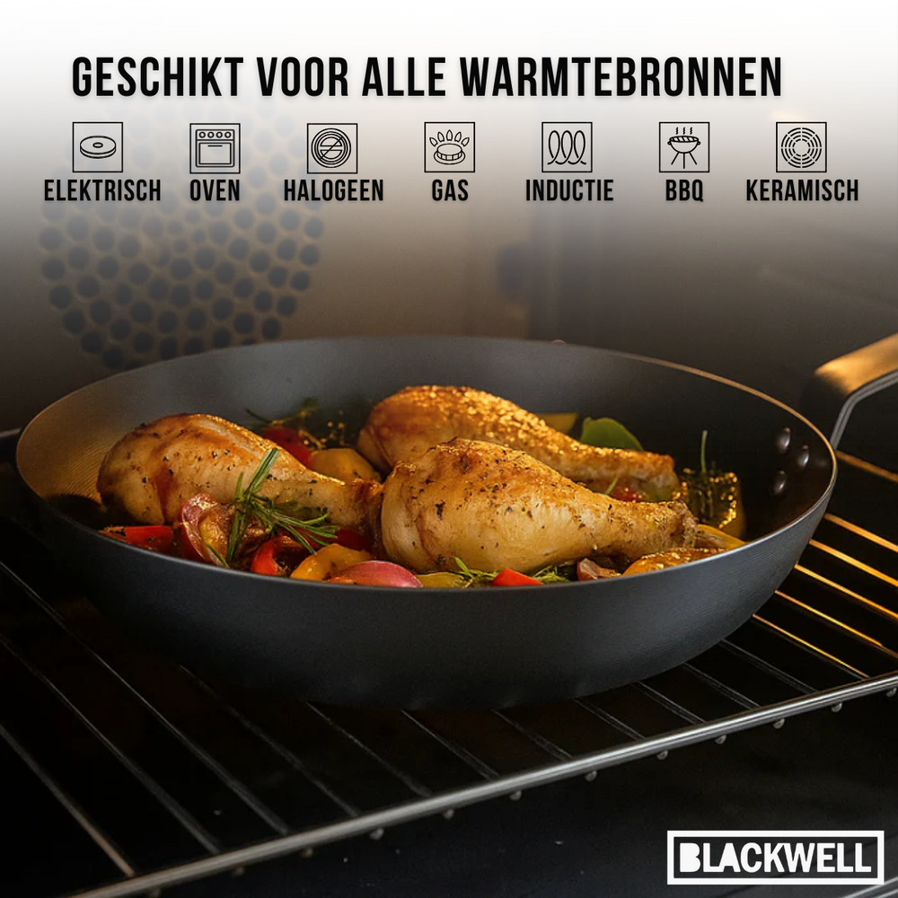 Blackwell Bratpfanne Carbonstahl Ø 28 cm – ohne Antihaftbeschichtung