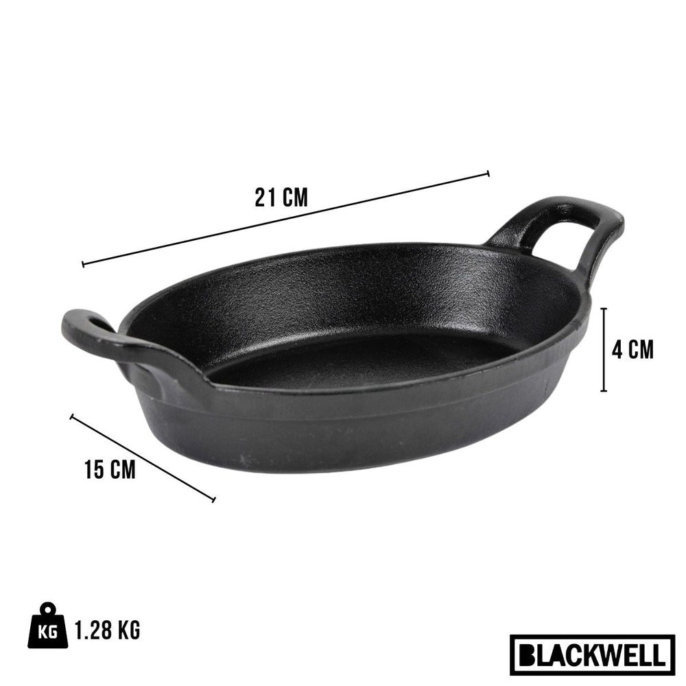Blackwell Bräter Gusseisen Oval 21 x 15 x 4 cm - ohne Antihaftbeschichtung