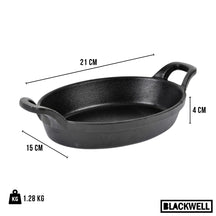 Blackwell Bräter Gusseisen Oval 21 x 15 x 4 cm - ohne Antihaftbeschichtung