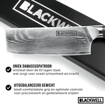 Blackwell Nakirimes Gemüsemesser im japanischen Stil – 67 Lagen Damaszenerstahl – VG10 – 17,5 cm