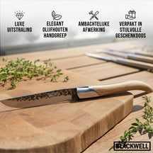 Blackwell Steakmesser Laguiole - Raw Black - Olivenholz - 6 Stück