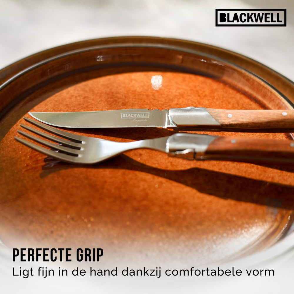Blackwell Steakbesteck Laguiole - Steakmesser & Steakgabeln - Rosenholz - 12 Stück