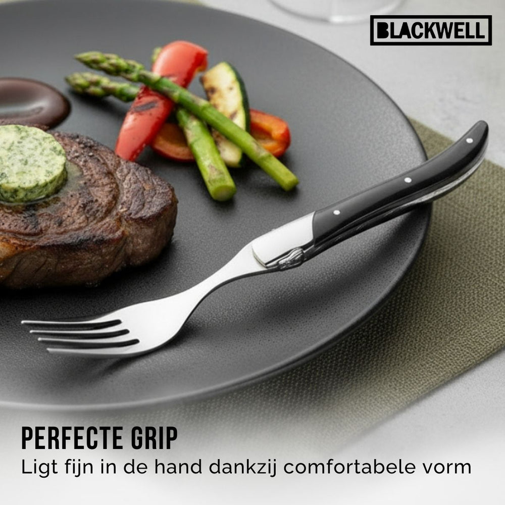 Blackwell Steakbesteck Laguiole - Steakmesser & Steakgabeln - Pakkaholz- 12 Stück