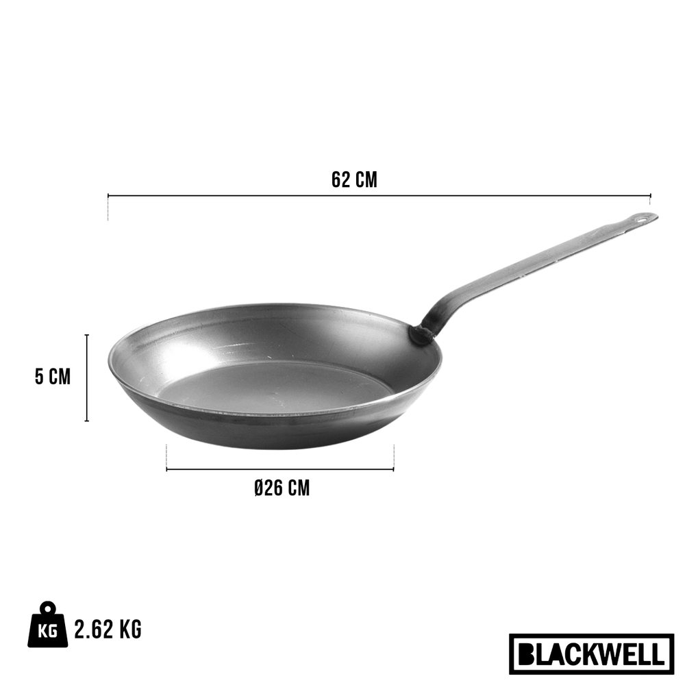 Blackwell Bratpfanne Stahlblech Lyonnaiserpfanne Ø 32 cm – ohne Antihaftbeschichtung