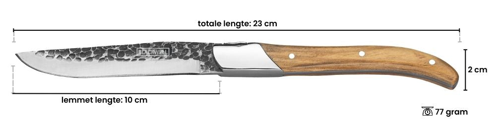 Blackwell Steakmesser Laguiole - Raw Black - Olivenholz - 6 Stück