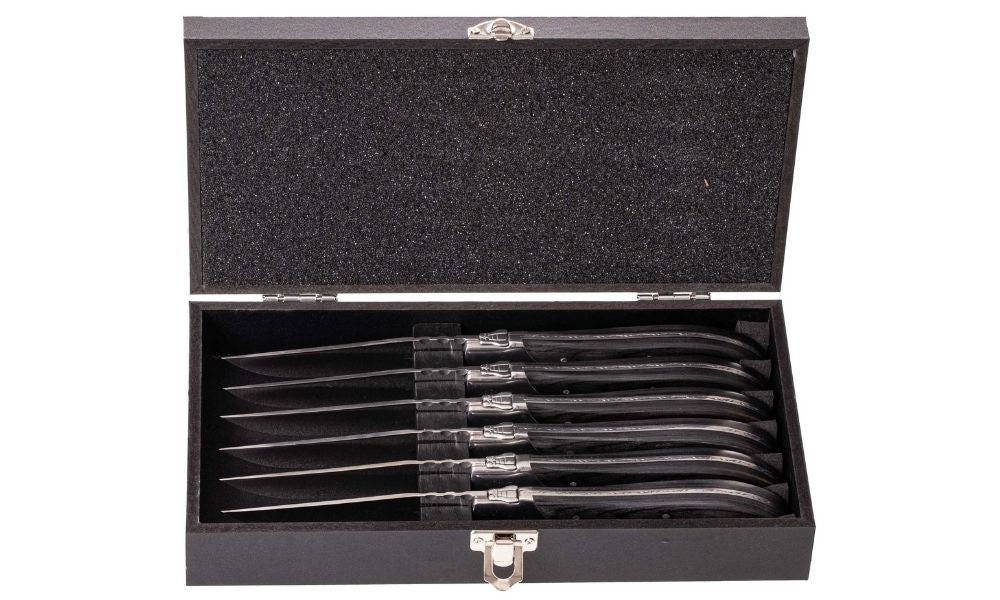 Blackwell Steakbesteck Laguiole - Steakmesser & Steakgabeln - Pakkaholz- 12 Stück