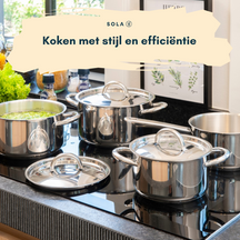 Sola Blizz 4-teiliges Edelstahl-Topfset – Stielkasserolle ø 16, 18, 20 cm & Stielkasserolle ø 16 cm – geeignet für alle Herdarten