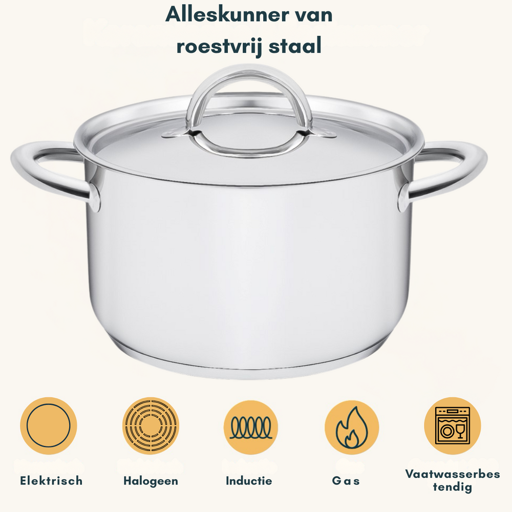 Sola Blizz 4-teiliges Edelstahl-Topfset – Stielkasserolle ø 16, 18, 20 cm & Stielkasserolle ø 16 cm – geeignet für alle Herdarten