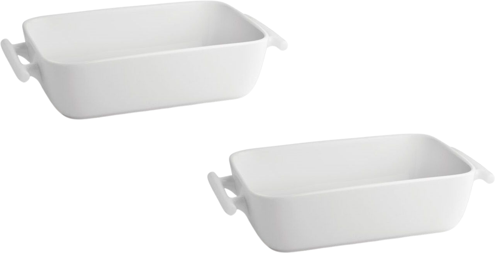 BonBistro Yong Squito Auflaufformen – 19 x 12 x 6 cm / 720 ml – Weiß – 2 Stück