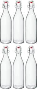 Bormioli Rocco Bügelflaschen Giara - Transparent - 1 Liter - 6 Stück