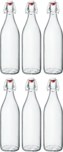 Bormioli Rocco Bügelflaschen Giara - Transparent - 1 Liter - 6 Stück