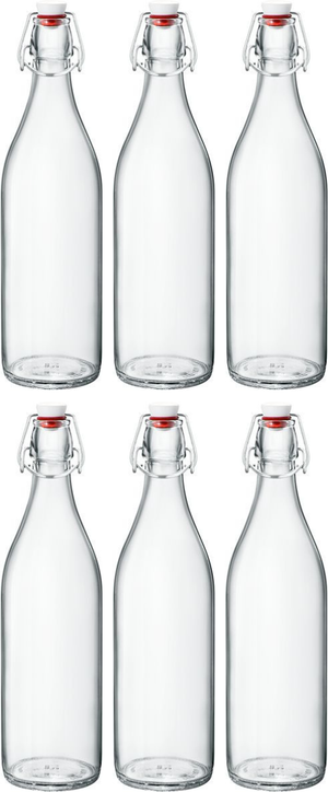 Bormioli Rocco Bügelflaschen Giara - Transparent - 1 Liter - 6 Stück