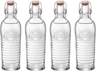 Bormioli Rocco Bügelverschlussflaschen / Weckflaschen Officina 1825 - Transparent - 1,2 Liter - 4 Stück