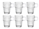 Bormioli Rocco Latte Macchiato Gläser - Irish Coffee Gläser - Kaffeetassen mit Henkel - Stapelbar - Barshine 315 ml - 6 Stück