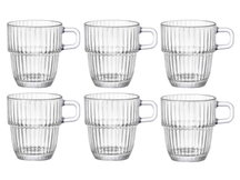 Bormioli Rocco Kaffeetassen mit Henkel - Stapelbar - Barshine 185 ml - 6 Stück