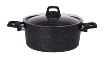 Cookinglife Topfset Black Speckle 4-teilig - Aluminium - Kochtopf ø 20, 22, 24 cm & Stielkasserolle ø 18 cm - Geeignet für alle Wärmequellen - Standard-Antihaftbeschichtung