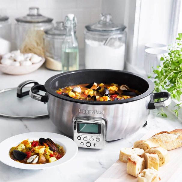 GreenPan Multikocher / Omnicooker - 5,7 Liter - RVS - Keramische Antihaftbeschichtung