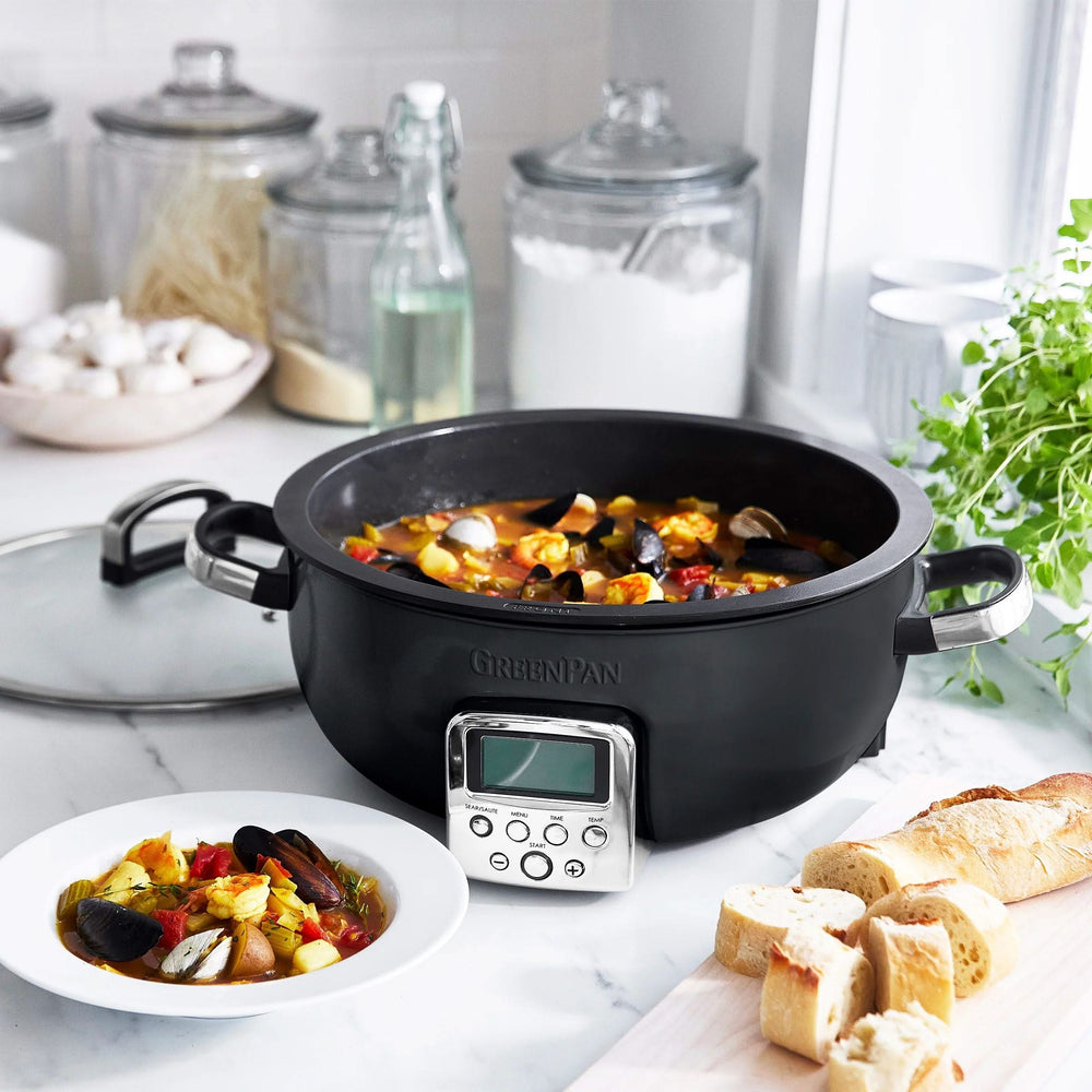 GreenPan Multikocher / Omnicooker - 5,7 Liter - Schwarz - Keramische Antihaftbeschichtung