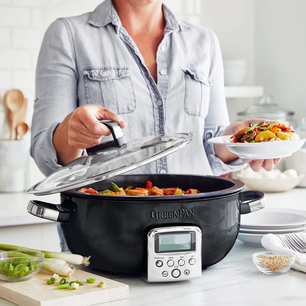 GreenPan Multikocher / Omnicooker - 5,7 Liter - Schwarz - Keramische Antihaftbeschichtung