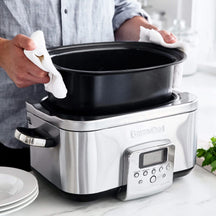 GreenPan Slowcooker - 6,0 Liter - Edelstahl - Keramische Antihaftbeschichtung
