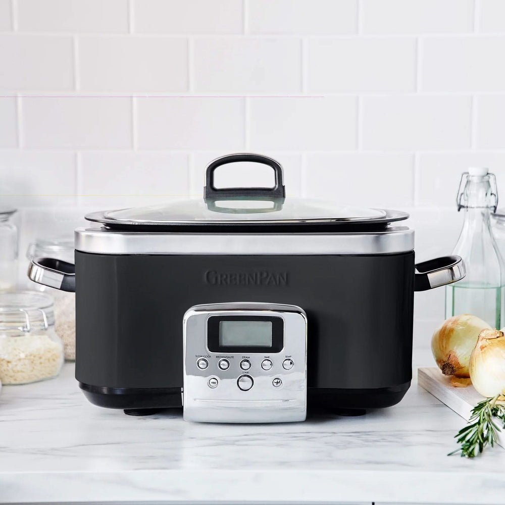 GreenPan Slowcooker - 6,0 Liter - Schwarz - Keramische Antihaftbeschichtung
