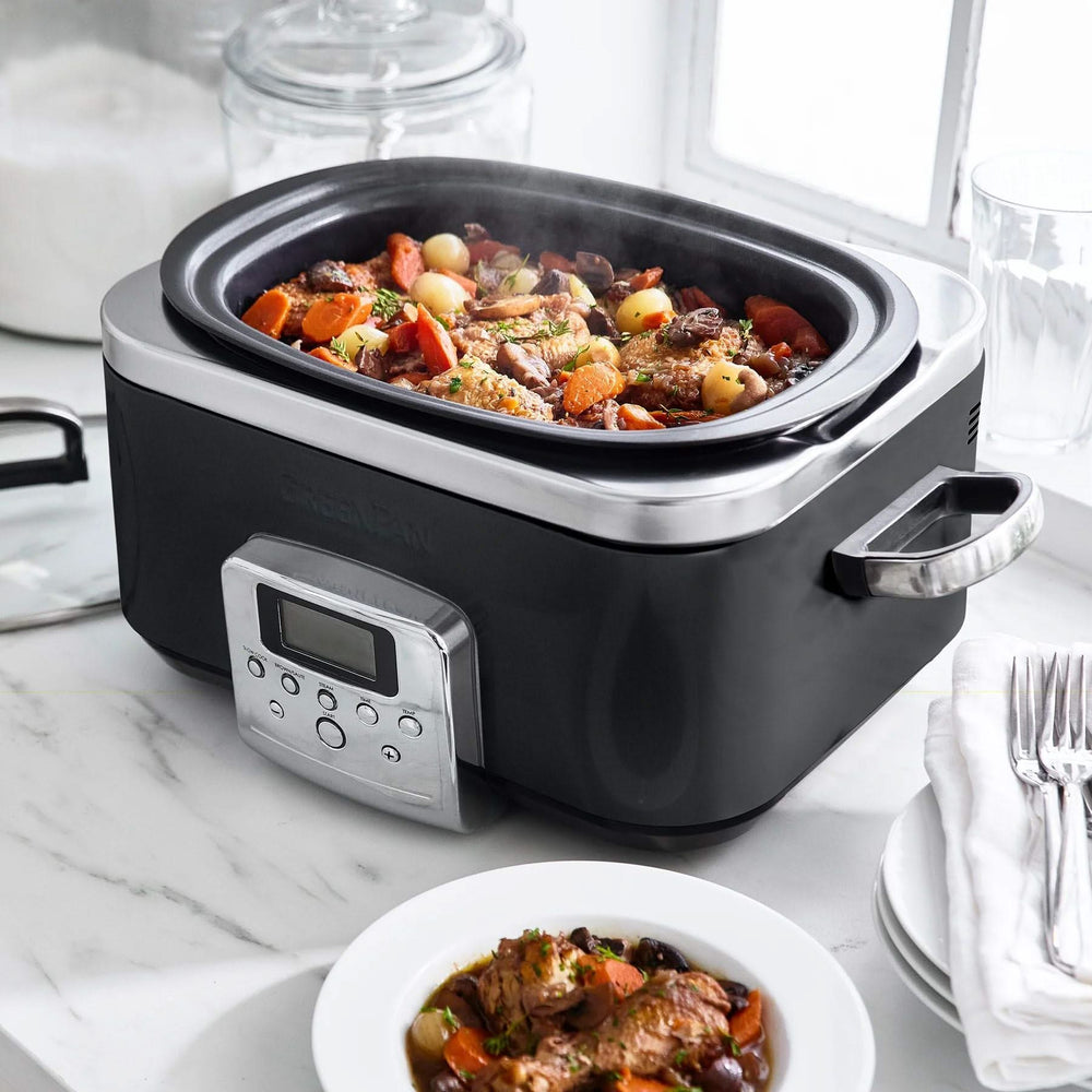 GreenPan Slowcooker - 6,0 Liter - Schwarz - Keramische Antihaftbeschichtung