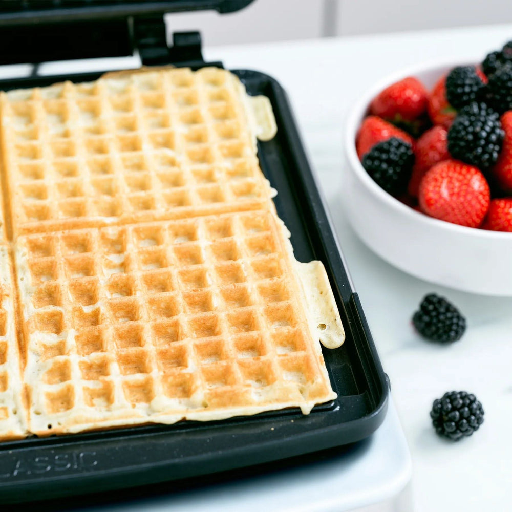GreenPan Waffeleisen - Edelstahl - inklusive 2 Sets Waffelplatten - Keramische Antihaftbeschichtung