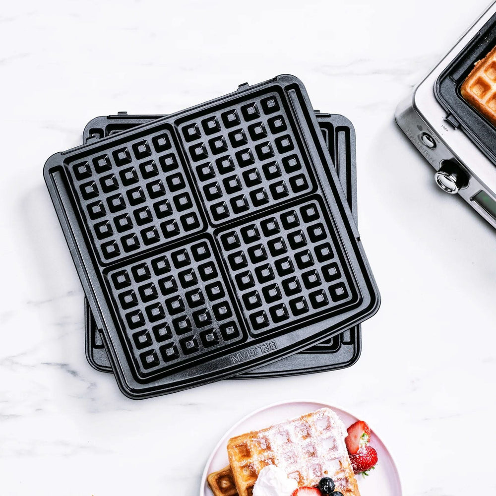 GreenPan Waffeleisen - Schwarz - inklusive 2 Sets Waffelplatten - keramische Antihaftbeschichtung