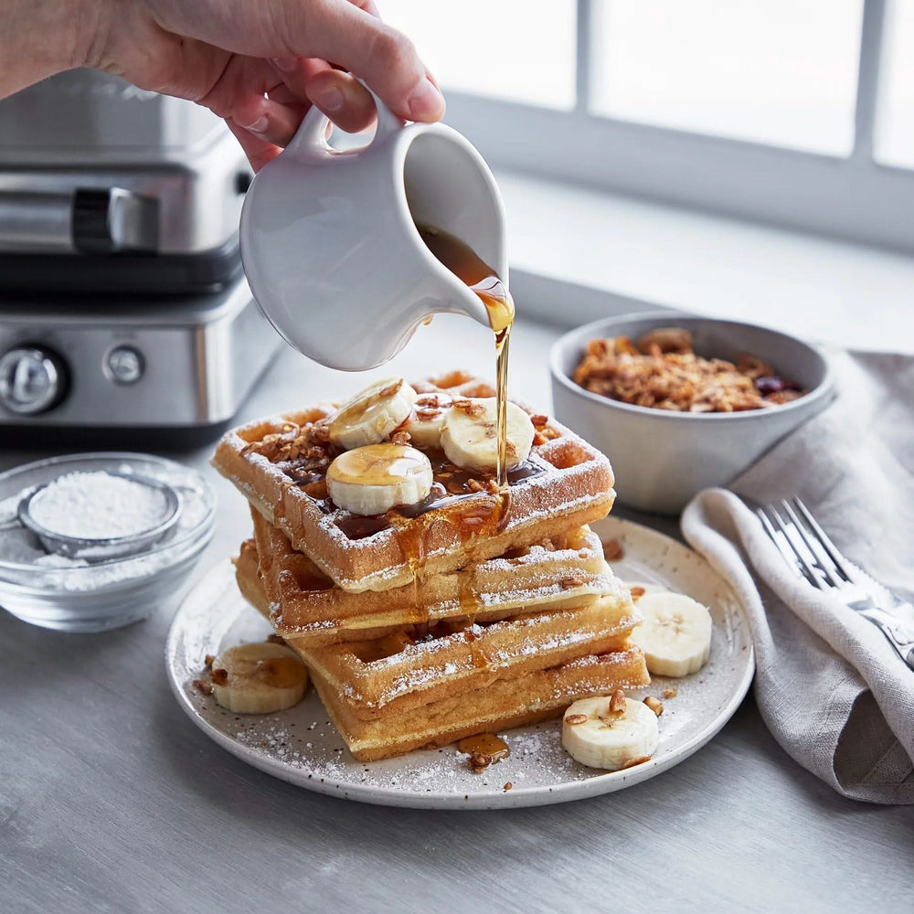 GreenPan Waffeleisen - Edelstahl - inklusive 2 Sets Waffelplatten - Keramische Antihaftbeschichtung