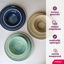 Cookinglife Geschirrset Belize 18-teilig / 6 Personen - 6 Speiseteller ø 25 cm, 6 Frühstücksteller ø 21 cm, 6 Suppenschalen ø 15 cm