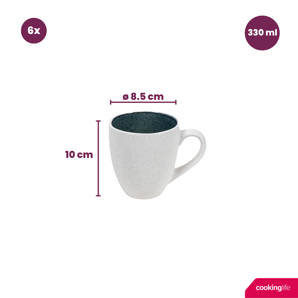 Cookinglife Tassen Belize 330 ml - 6 Stuks
