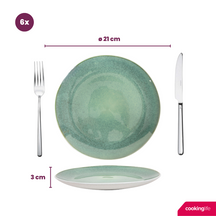 Cookinglife Geschirrset Belize 18-teilig / 6 Personen - 6 Speiseteller ø 25 cm, 6 Frühstücksteller ø 21 cm, 6 Suppenschalen ø 15 cm