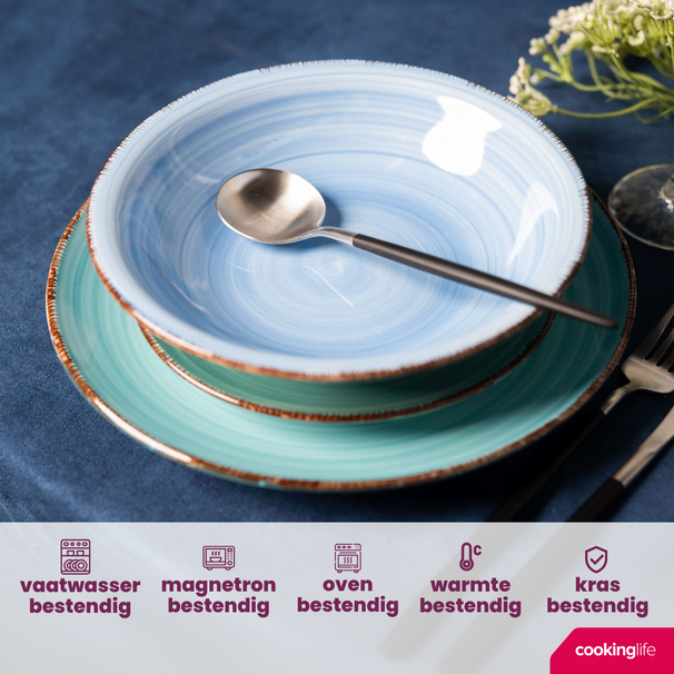 Cookinglife Pastateller Delice Blau ø 23 cm - 6 Stück