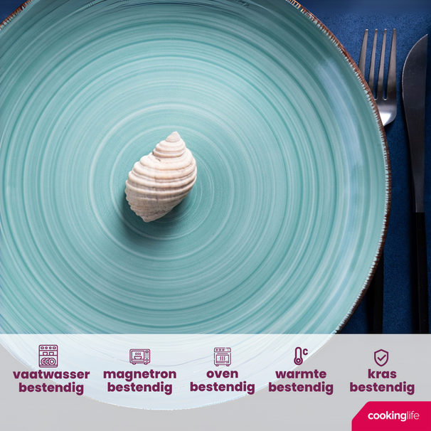 Cookinglife Speiseteller Delice Blau ø 26,5 cm - 6 Stück
