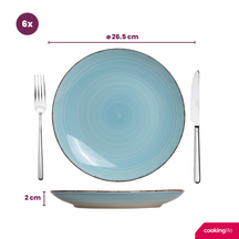 Cookinglife Speiseteller Delice Blau ø 26,5 cm - 6 Stück