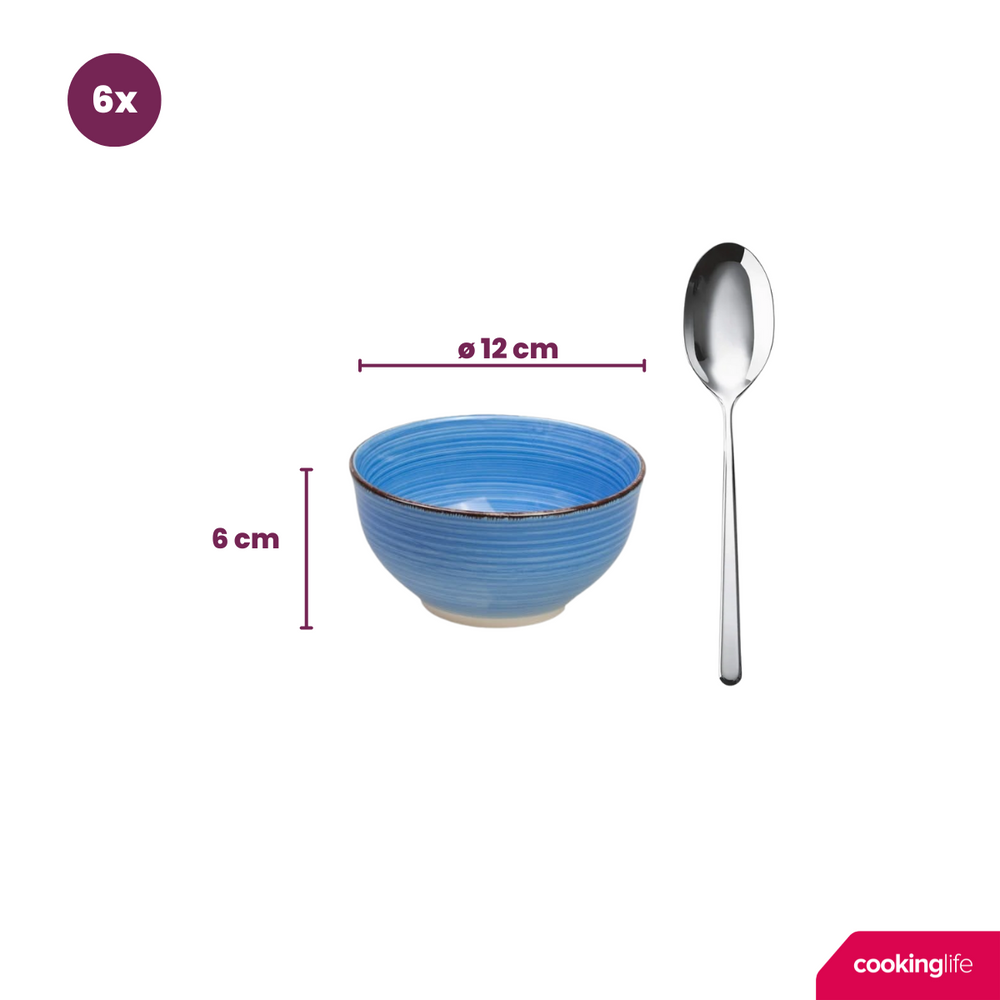 Cookinglife Kleine Schüsseln Delice Blau ø 12 cm - 6 Stück