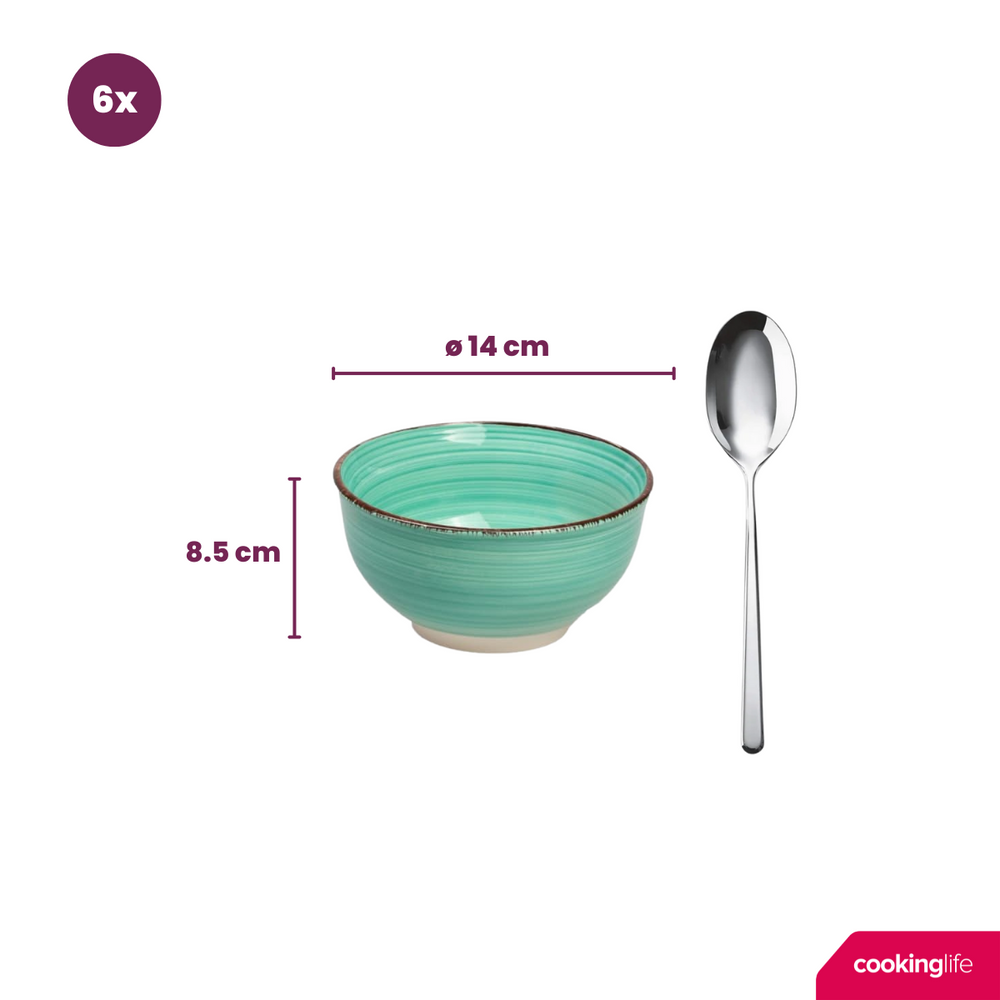 Cookinglife Suppenschalen / Schalen Delice Blau ø 14 cm - 6 Stück