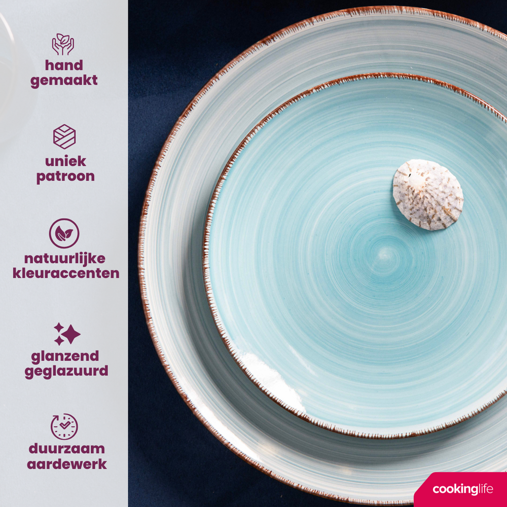 Cookinglife Speiseteller Delice Blau ø 26,5 cm - 6 Stück