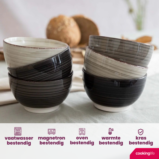 Cookinglife Kleine Schalen Delice Grau ø 12 cm - 6 Stück